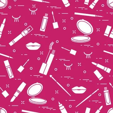Pattern eyelashes lips decorative cosmetics makeup 스톡 일러스트