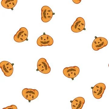 Pattern eyes pumpkin halloween character cartoon vector Stock Illustration