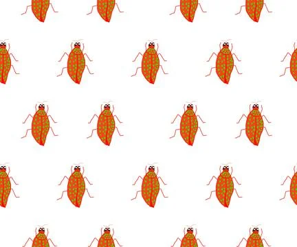 Pattern fabric pattern cartoon animal orange insect Stock Illustration
