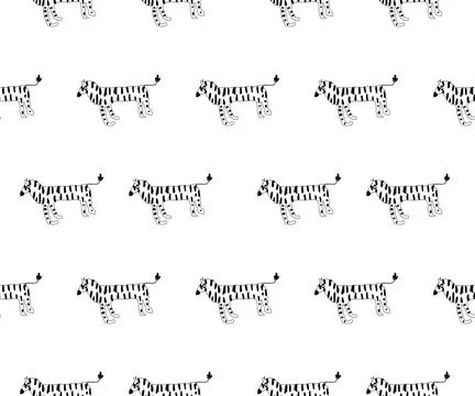 Pattern fabric pattern cartoon animal zebra Stock Illustration