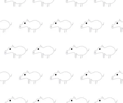 Pattern fabric pattern cartoon animal pig 스톡 일러스트