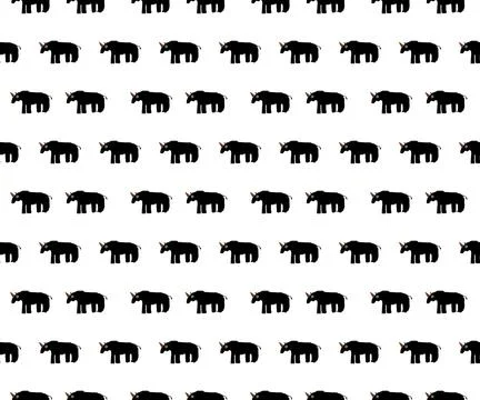 Pattern fabric pattern cartoon animal rhino Stock Illustration
