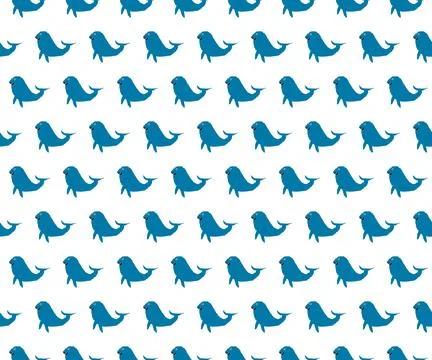 Pattern fabric pattern cartoon animal seal Stock Illustration