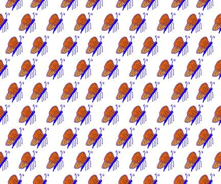Pattern fabric pattern cartoon animal butterfly Stock Illustration