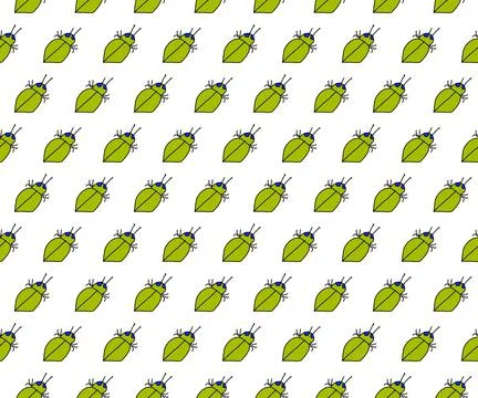Pattern fabric pattern cartoon animal green insect Stock Illustration