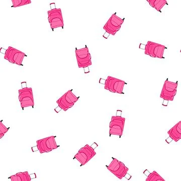 Pattern fabric soft shell suitcase cartoon vector Stock Illustration