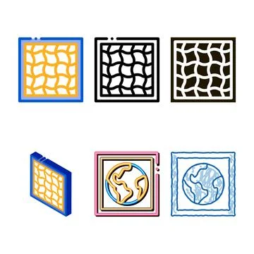 Pattern on fabrics icon designs vector outline Stock Illustration