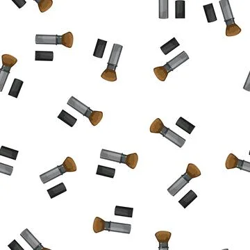 Pattern face cosmetic brush cartoon vector Stock Illustration