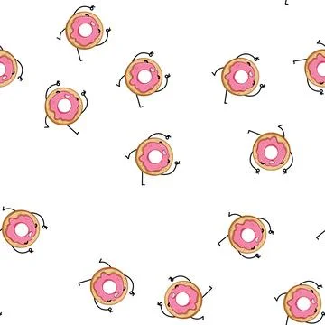 Pattern face donut character cartoon vector 스톡 일러스트