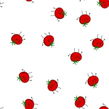 Pattern face fruit vegetable character cartoon vector Stock Illustration