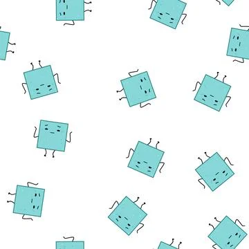 Pattern face geometric shape character cartoon vector Stock Illustration