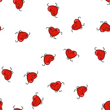 Pattern face heart character cartoon vector 스톡 일러스트
