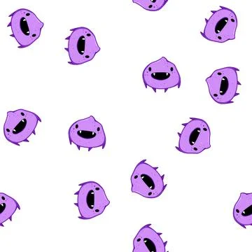Pattern face monster character cartoon vector Stock Illustration
