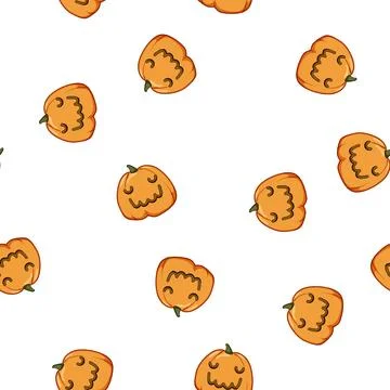 Pattern face pumpkin halloween character cartoon vector Stock Illustration