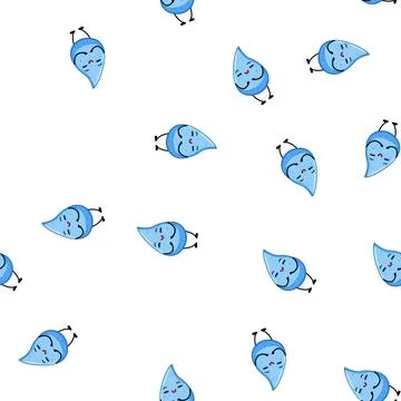 Pattern face water drop character cartoon vector Stock Illustration