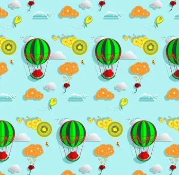 Pattern Fairy Fruit World Stock Illustration