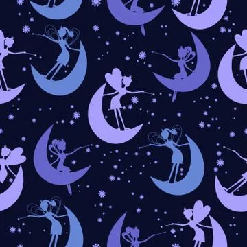 Pattern with fairy vector Stock Illustration