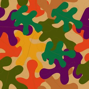 Pattern in fall colors for textile and decor. Abstract leaves Stock Illustration