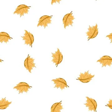 Pattern fall maple leaf cartoon vector イラスト素材