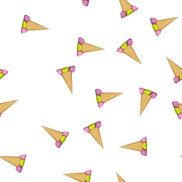 Pattern Fallen colorful melting ice cream cone Stock-Illustration