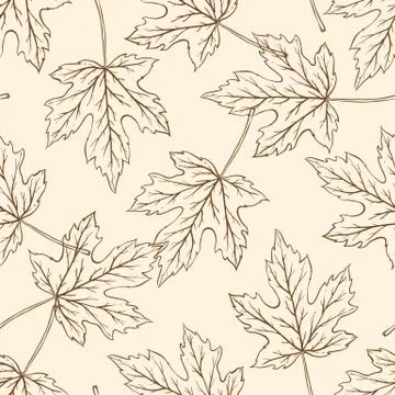 Pattern with falling maple leaves. 스톡 일러스트
