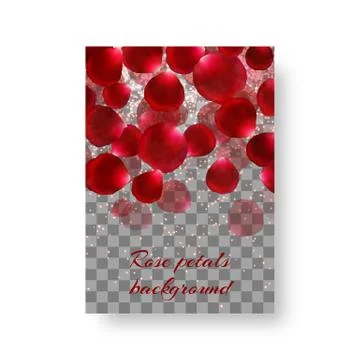 Pattern with falling petals Stock Illustration