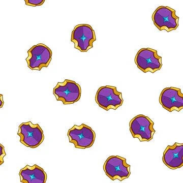 Pattern Fantasy magic shield with purple and gold design Illustrazione stock