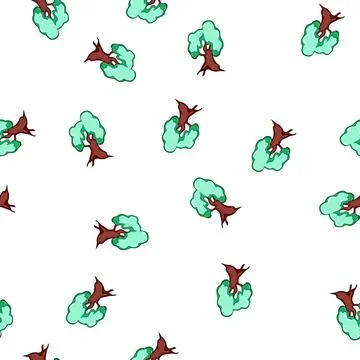 Pattern Fantasy magic tree cartoon game asset element Stock Illustration