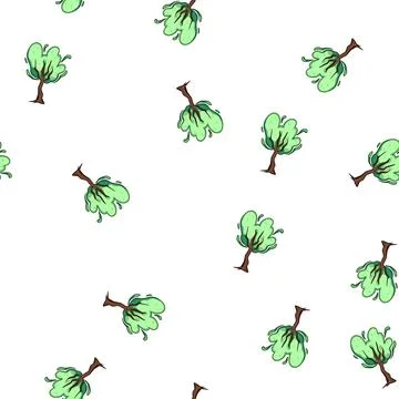 Pattern Fantasy magic tree with green aura energy Stock Illustration