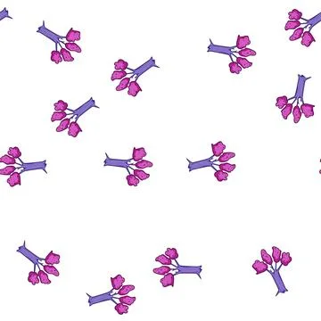Pattern Fantasy magic tree with purple trunk and pink foliage 库存插图