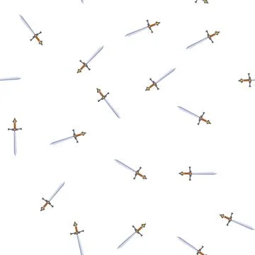 Pattern fantasy medieval sword cartoon vector Stock Illustration