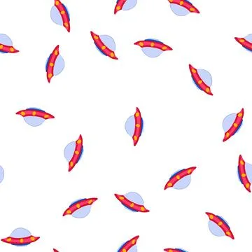Pattern fantasy ufo ship cartoon vector Stock Illustration