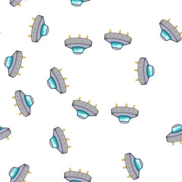 Pattern fantasy ufo ship cartoon vector Stock Illustration