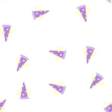Pattern fantasy wizard hat cartoon vector Stock Illustration