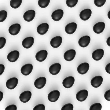 Pattern from farm raw organic black chicken eggs, abstract background Stock Illustration