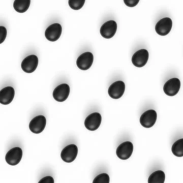 Pattern from farm raw organic black chicken eggs, abstract background Stock Illustration