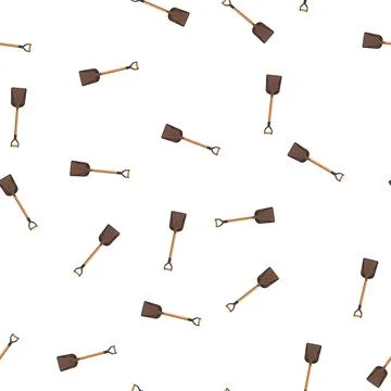 Pattern farm shovel tool cartoon vector Illustration