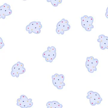 Pattern fashion boho cloud cartoon vector Illustrazione stock