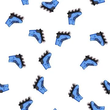 Pattern fast inline skates cartoon vector Stock Illustration