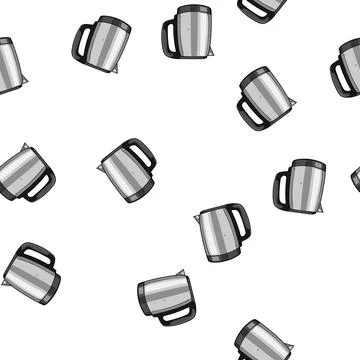 Pattern fast kettle electric cartoon vector Stock Illustration