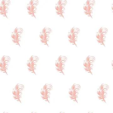 Pattern  feather on a white background.design for textile,paper,wallpaper.vector Illustrazione stock