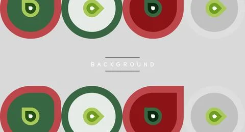 Pattern features repeating circular motifs. Colors include red, green, gray. 库存插图