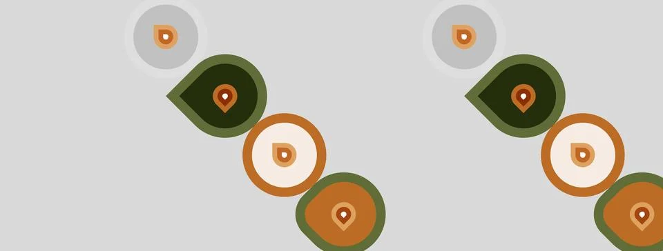 Pattern features repeating circular, teardrop shapes. Colors include beige, Stockillustratie