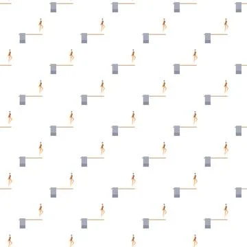 Pattern featuring a person walking on a diving board Stock Illustration