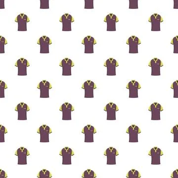 Pattern featuring purple and yellow polo shirts Illustrazione stock