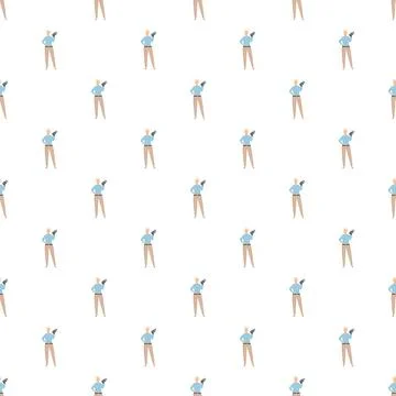 Pattern featuring repeating men holding a camera Stock Illustration