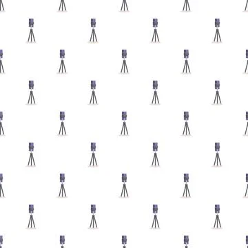 Pattern featuring surveying tripod equipment over a white background Stock Illustration