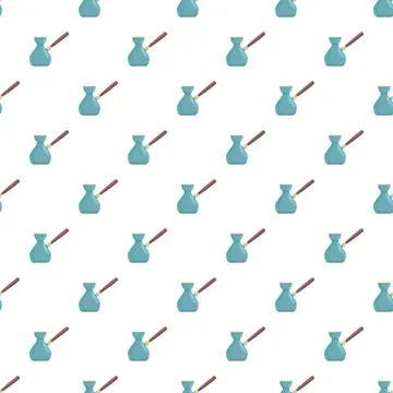 Pattern featuring traditional turkish coffee cezve pots Stock Illustration