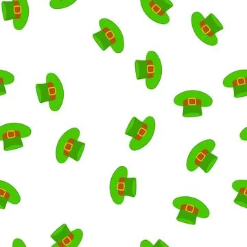 Pattern festival green hat patrick cartoon vector Stock Illustration