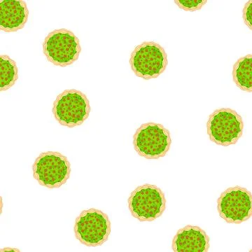 Pattern festive green cake top view with toppings Illustrazione stock
